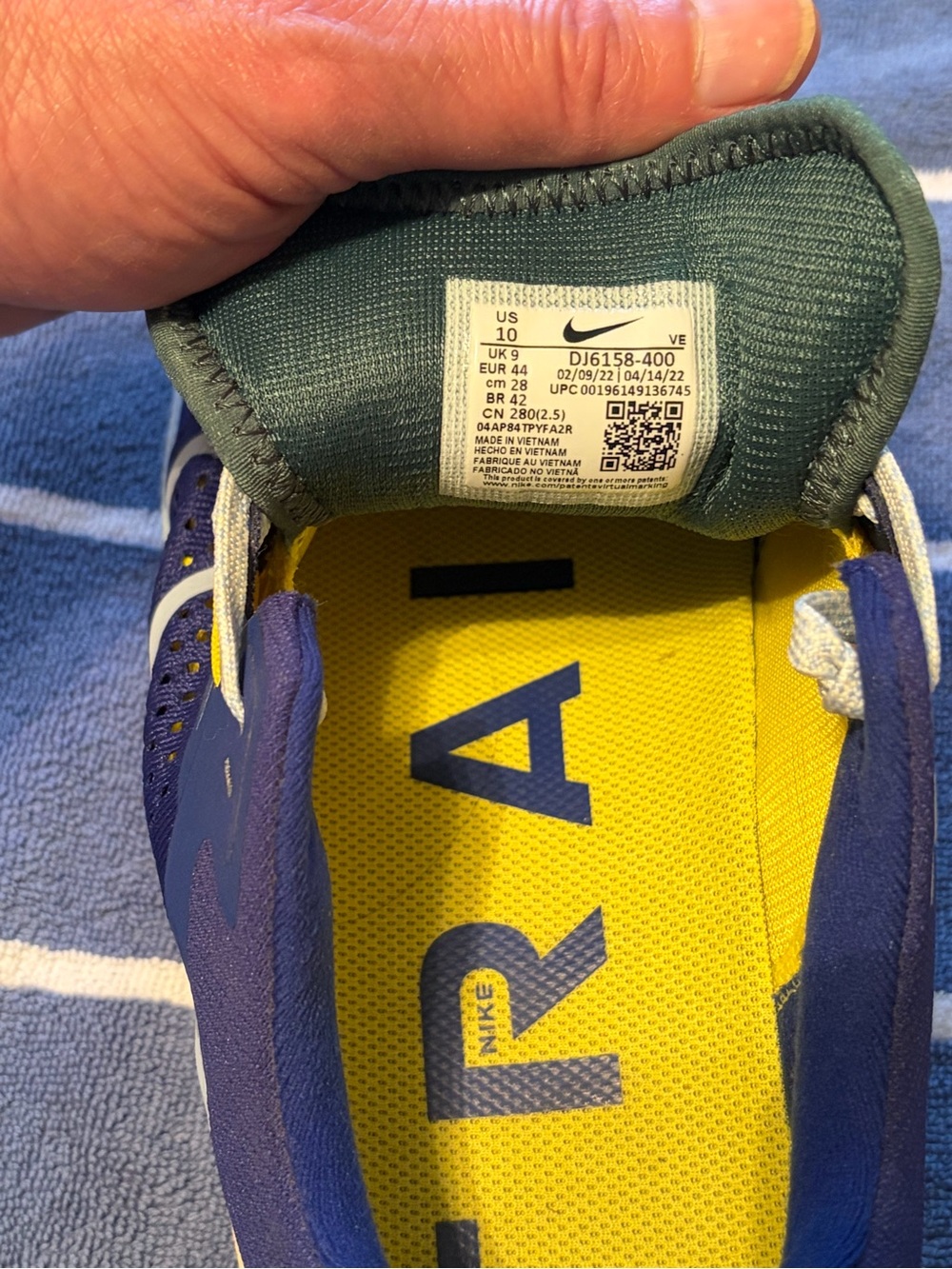 Nike React Pegasus Trail 4 Men’s Size 10 Blue Yellow DJ6158-400 - Picture 13 of 16